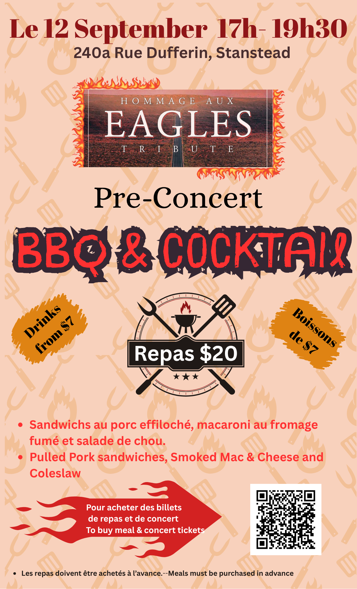 Cocktail et BBQ pré-concert